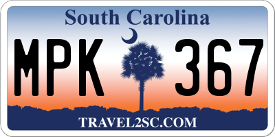 SC license plate MPK367