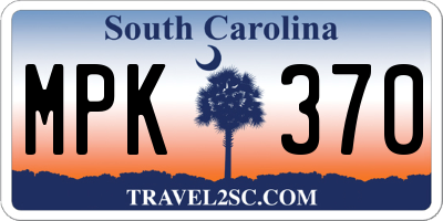 SC license plate MPK370