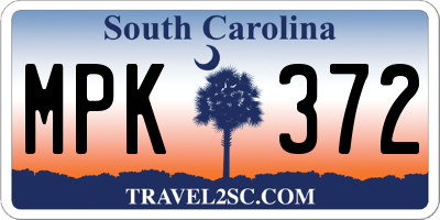SC license plate MPK372