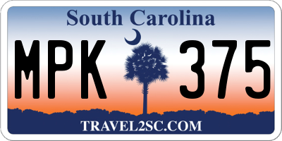 SC license plate MPK375