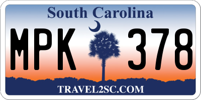 SC license plate MPK378