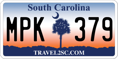 SC license plate MPK379