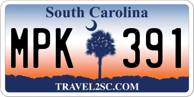 SC license plate MPK391
