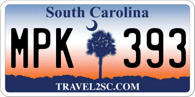SC license plate MPK393
