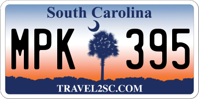 SC license plate MPK395