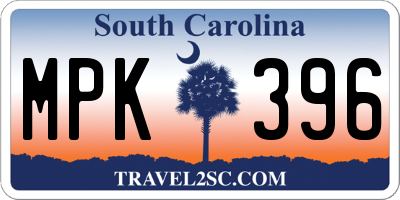 SC license plate MPK396