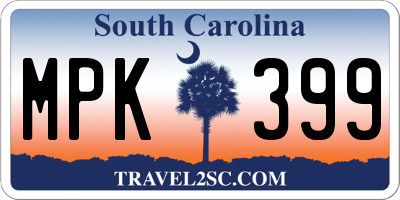 SC license plate MPK399