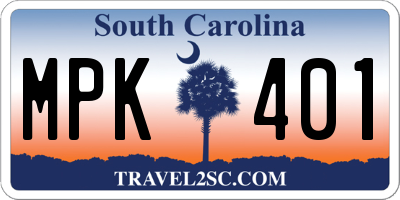 SC license plate MPK401