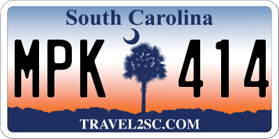 SC license plate MPK414