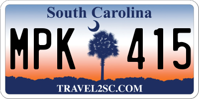 SC license plate MPK415