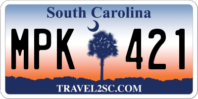 SC license plate MPK421