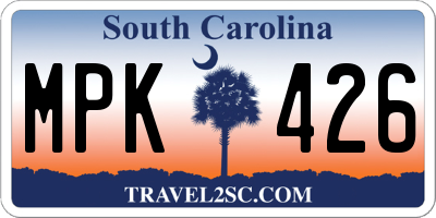 SC license plate MPK426