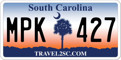 SC license plate MPK427