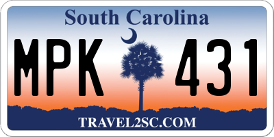 SC license plate MPK431