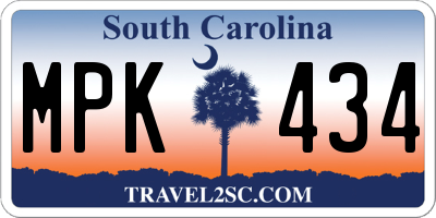 SC license plate MPK434
