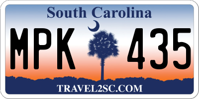SC license plate MPK435