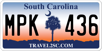 SC license plate MPK436