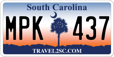 SC license plate MPK437