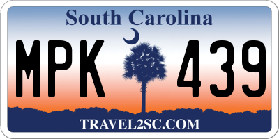 SC license plate MPK439