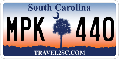 SC license plate MPK440
