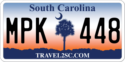 SC license plate MPK448