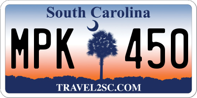 SC license plate MPK450
