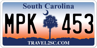 SC license plate MPK453