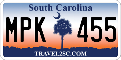 SC license plate MPK455