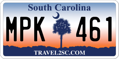 SC license plate MPK461