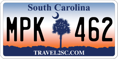 SC license plate MPK462