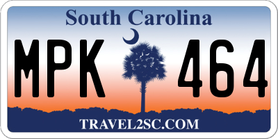SC license plate MPK464
