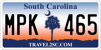 SC license plate MPK465