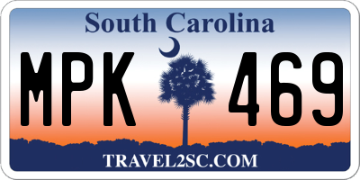 SC license plate MPK469