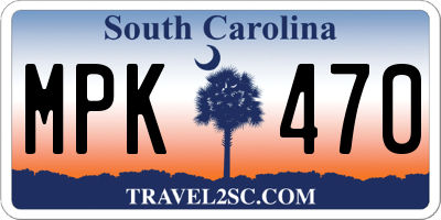 SC license plate MPK470