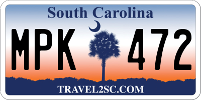 SC license plate MPK472