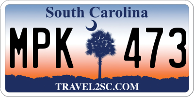SC license plate MPK473