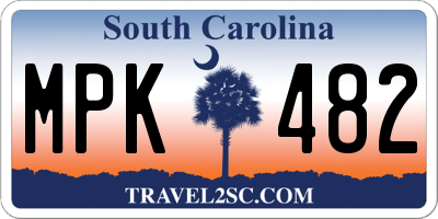 SC license plate MPK482