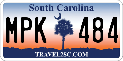 SC license plate MPK484