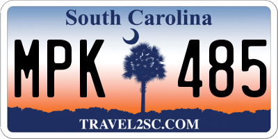 SC license plate MPK485