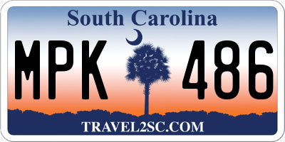 SC license plate MPK486