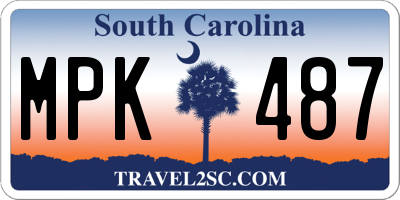 SC license plate MPK487