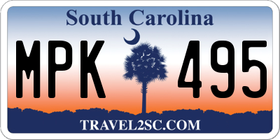 SC license plate MPK495