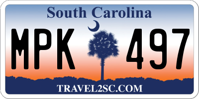 SC license plate MPK497