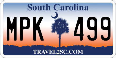 SC license plate MPK499