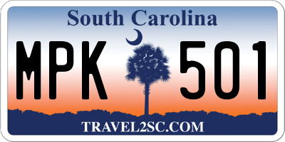 SC license plate MPK501