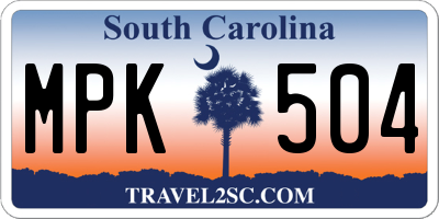 SC license plate MPK504