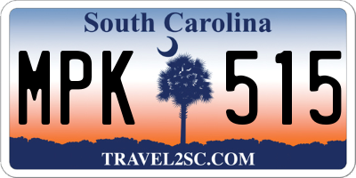 SC license plate MPK515