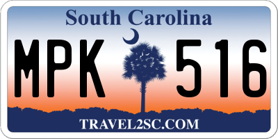 SC license plate MPK516