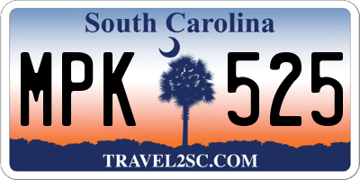 SC license plate MPK525