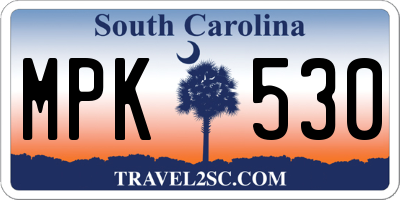 SC license plate MPK530